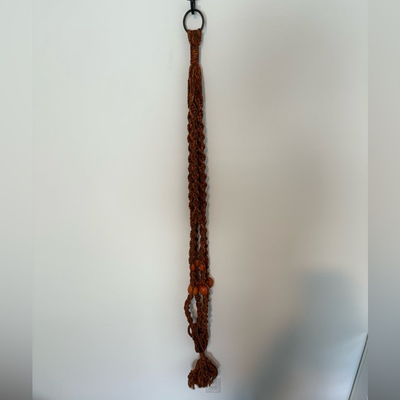 Vintage Orange Beaded Macrame Plant Hanger 🪴 - Picture 1 of 4